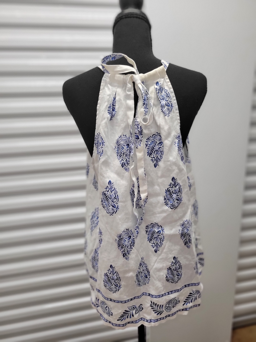 Tommy Bahama Linen Paley's Paisley Halter Top Women's XL Cobalt Sea Resort Vacay - Picture 8 of 8